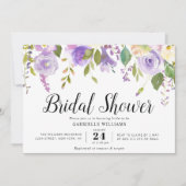 waterverf paarse bloemen vrijgezellenfeest kaart (Voorkant)