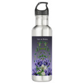 Waterverf Paarse Bloemen Waterfles Waterfles (Voorkant)