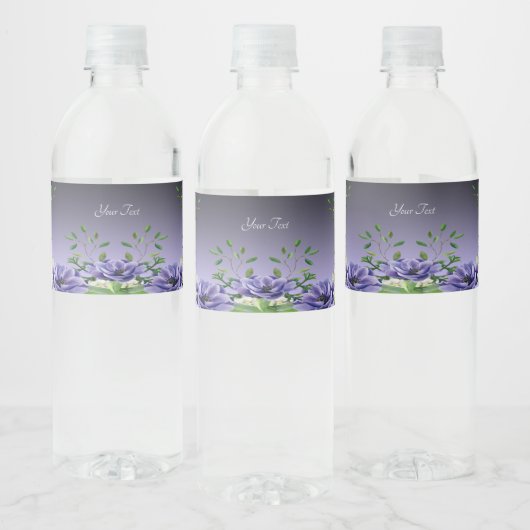 Waterverf Paarse Bloemen Waterflesetiket Waterfles Etiket (Flessen)