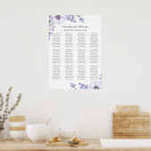 Waterverf paarse bloemen. Wedijzerskaart Poster (Keuken)