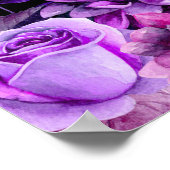 Waterverf paarse bloemen. Welkom bij de zwarte bru Poster (Hoek)