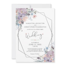 Waterverf Paarse Bloemen Wildbloemen Geometrisch