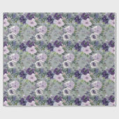 Waterverf Paarse Bloemen Wrapping Papier (Vlak)