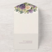 Waterverf Paarse bloemenboeket-bruiloft- All In One Uitnodiging (Buitenkant)