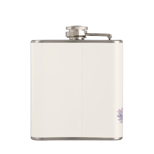 Waterverf Paarse bloemenboeket-bruiloft- Heupfles (Achterkant)