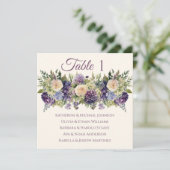 Waterverf Paarse bloemenboeket-bruiloft- Kaart (Staand voorkant)