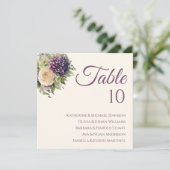 Waterverf Paarse bloemenboeket-bruiloft- Kaart (Staand voorkant)