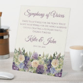 Waterverf Paarse bloemenboeket-bruiloft- Reclamebord Met Voetstuk (Insitu)