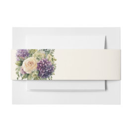 Waterverf Paarse bloemenboeket-bruiloft- Uitnodigingen Wikkel