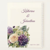 Waterverf Paarse bloemenboeket- Wedding-Planner Planner (Achterkant)