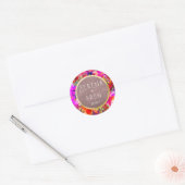 Waterverf paarse bloemenbruiloft sticker (Envelop)