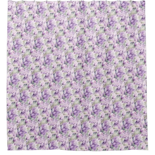 Waterverf Paarse Bloemendouchegordijn Douchegordijn (Voorkant)