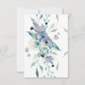 Waterverf Paarse bloemenelegante bruiloft RSVP Kaartje (Achterkant)