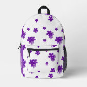 waterverf paarse bloemenpatroon voor meisjes en ti bedrukte rugzak (Voorkant)