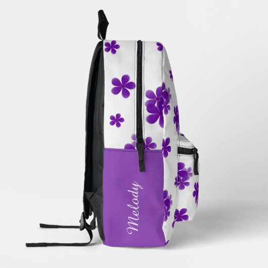 waterverf paarse bloemenpatroon voor meisjes en ti bedrukte rugzak (Links)
