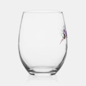 Waterverf Paarse bloemenscript bruiloft bruidsmeis Wijnglas Zonder Voet (Rechts)