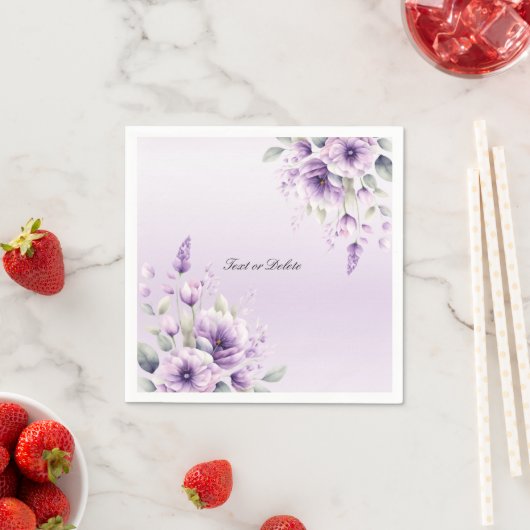 Waterverf Paarse bloemenservetten Servet (Insitu)