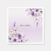 Waterverf Paarse bloemenservetten Servet (Voorkant)