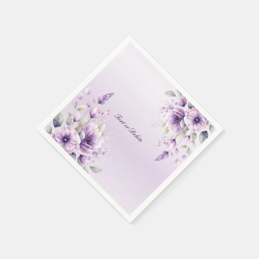Waterverf Paarse bloemenservetten Servet (Hoek)
