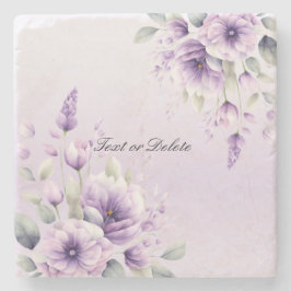 Waterverf Paarse Bloemensteen Onderzetter