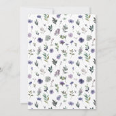 Waterverf paarse bloementuin trouwuitnodiging kaart (Achterkant)