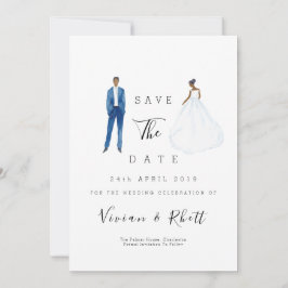 Waterverf Paarse Bloemige Bewaar de Datum Trouw Save The Date