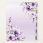 Waterverf Paarse Bloemige Trouwplanner Planner (Achterkant)