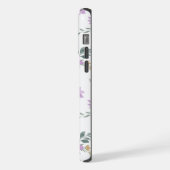 Waterverf paarse bloempatroon iPhone hoesje (Linkerkant)
