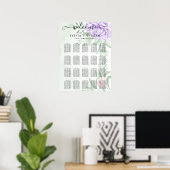 Waterverf Paarse Blooms Bouquet Weddenschap Poster (Thuiskantoor)