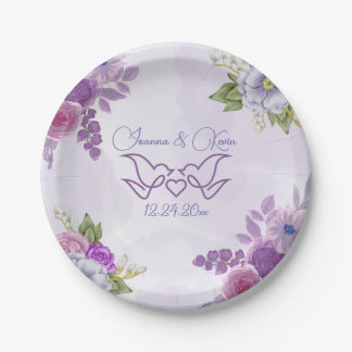 Waterverf Paarse Blooms Florals Weddenschap Bord