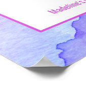 Waterverf Paarse Blue Star BAT MITZVAH Log in Poster (Hoek)