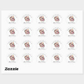 Waterverf Paarse Boek en Rozen Bookplate Sticker (Vel)