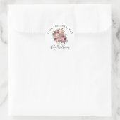 Waterverf Paarse Boek en Rozen Ex-Libris Sticker (Tas)