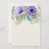 Waterverf Paarse botanische bruiloft bespaart datu Save The Date (Achterkant)