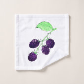 Waterverf Paarse Braam Botanisch Bad Handdoek (Wasdoekje)
