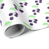Waterverf Paarse Braam Botanisch Cadeaupapier (Rol Hoek)