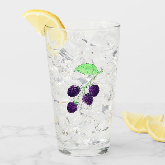 Waterverf Paarse Braam Botanisch Glas (Voorkant ijs)