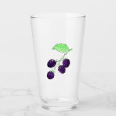 Waterverf Paarse Braam Botanisch Glas (Voorkant)