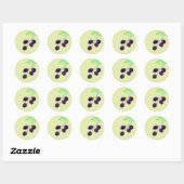 Waterverf Paarse Braam Botanisch Ronde Sticker (Vel)