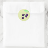 Waterverf Paarse Braam Botanisch Ronde Sticker (Tas)