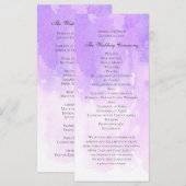 Waterverf paarse bruiloft. Elegante violette serin Programmakaart (Voorkant / Achterkant)
