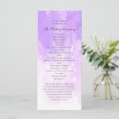 Waterverf paarse bruiloft. Elegante violette serin Programmakaart (Staand voorkant)