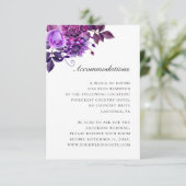 Waterverf paarse bruiloft informatiekaartje (Staand voorkant)