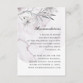 Waterverf paarse bruiloft informatiekaartje