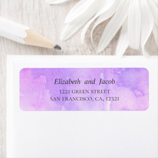 Waterverf paarse bruiloft. Lavendel eenvoudig adre Etiket (Insitu)