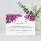 Waterverf paarse bruiloft met goede wensen informatiekaartje (Staand voorkant)