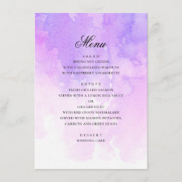Waterverf paarse bruiloft. Romantische lavendel Menu