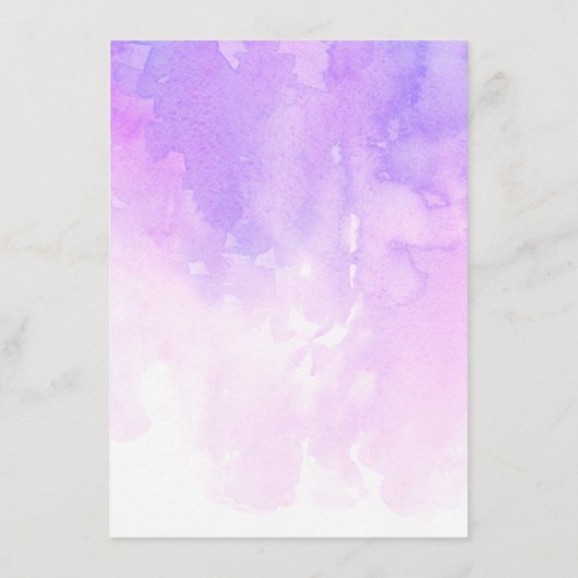 Waterverf paarse bruiloft. Romantische lavendel Menu (Achterkant)