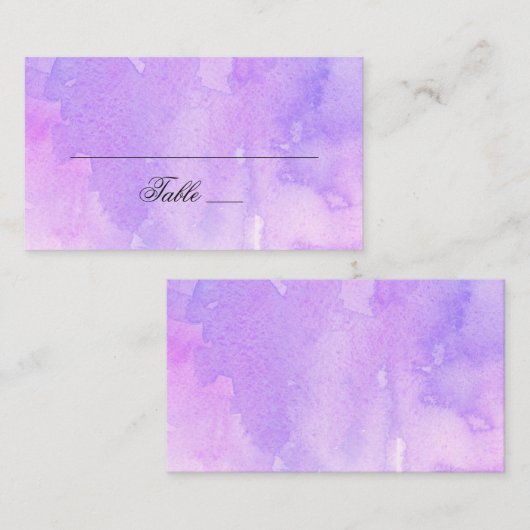 Waterverf paarse bruiloft. Romantische lavendel Plaatskaartje (Voorkant / Achterkant)