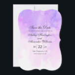 Waterverf paarse bruiloft. Romantische lavendel Save The Date<br><div class="desc">Waterverf paarse save the date kaart. Neem contact met me op als je extra items nodig hebt.</div>
